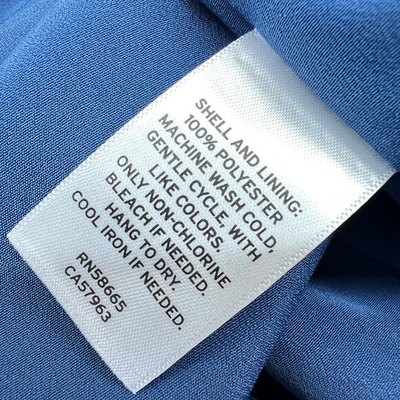 Halogen Floral Wrap Draped Dress Blue Black White Size Medium - Picture 12 of 13